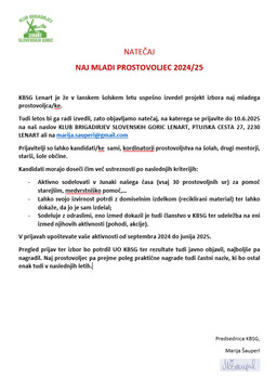 Natečaj Naj mladi prostovoljec